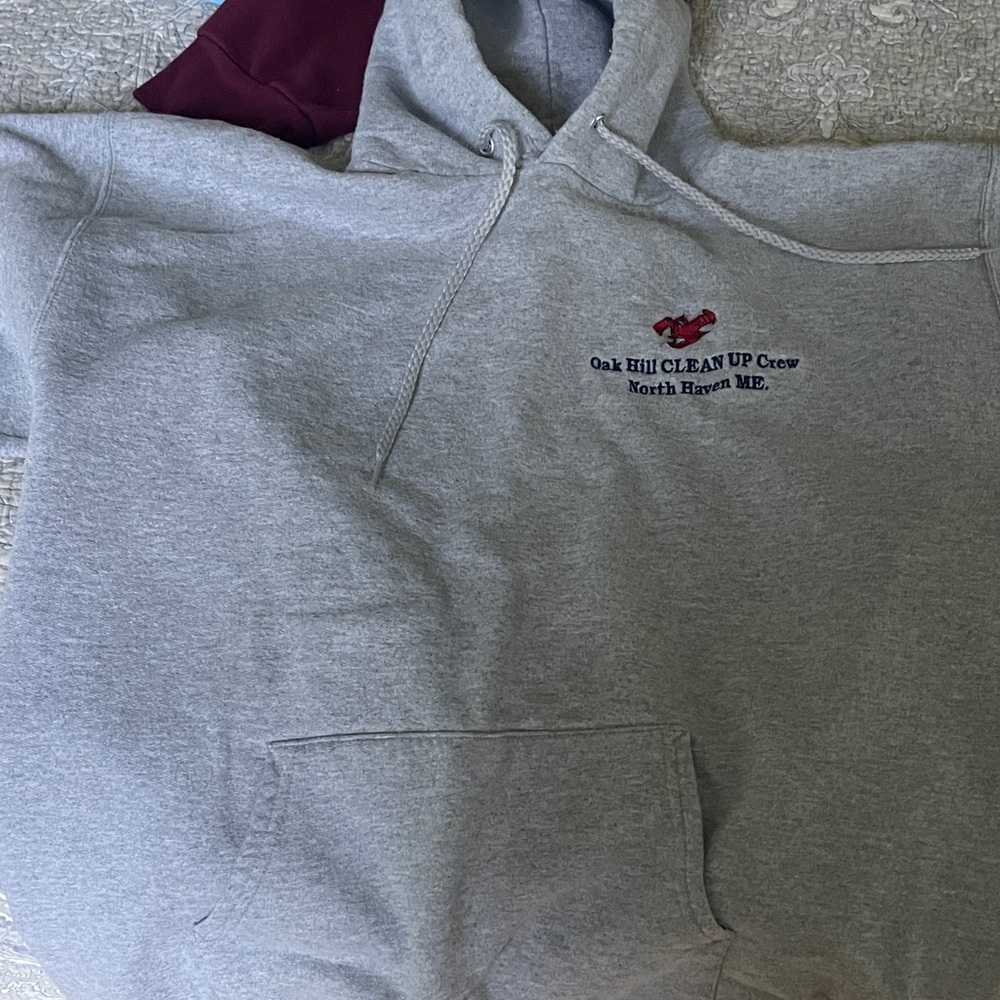Hanes Gray Hoodie with Maroon Accents